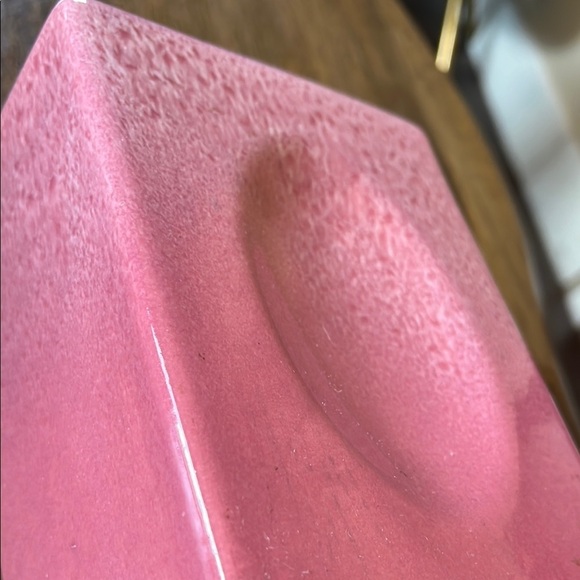 Hagger USA Rose Drip Glaze Mid Century Modern Retangular Vase with Concave Ovals - Picture 10 of 17